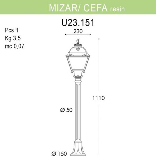 Наземный фонарь Fumagalli Cefa U23.151.000.VYF1R