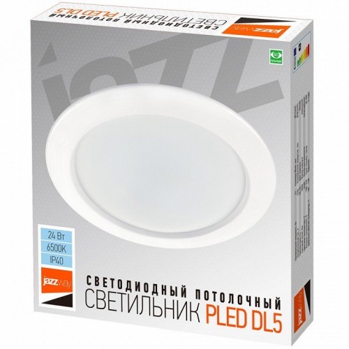 Встраиваемый светильник Jazzway  PLED DL5 24w 6500K WH IP40