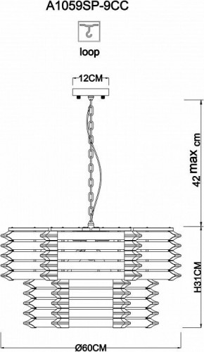 Подвесная люстра Arte Lamp Caravaggio A1059SP-9CC
