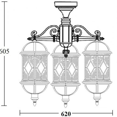 Потолочный светильник уличный SORENTO 92670A 3 cover Bl