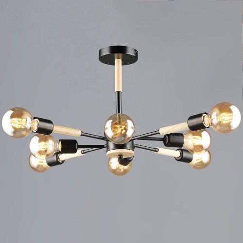 Люстра Reluce 99960-0.3-08 BK+WOOD