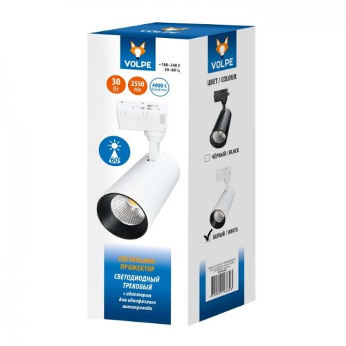 Трековый светодиодный светильник Volpe ULB-Q277 30W/4000К WHITE UL-00008053 Трековый светодиодный светильник Volpe ULB-Q277 30W/4000К WHITE UL-00008053
