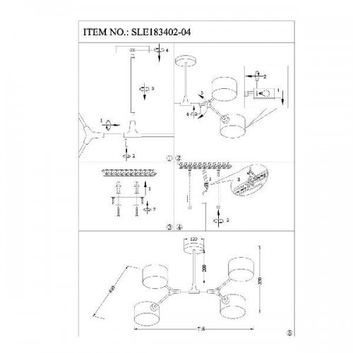 Потолочная люстра Evoluce Gimento SLE183402-04 Потолочная люстра Evoluce Gimento SLE183402-04