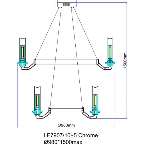 Подвесная люстра Alana LE7907/10+5 Chrome