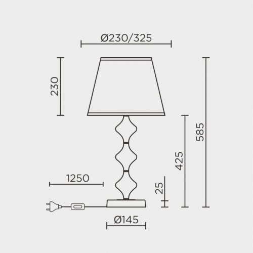 Интерьерная настольная лампа  ML.6105.01TL BK