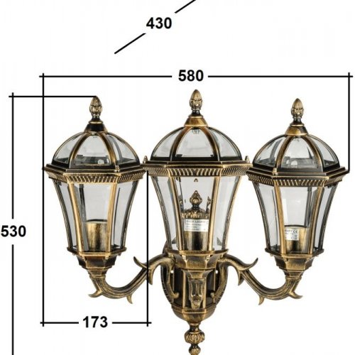 Настенный фонарь Oasis Light уличный ROMA S 95201S 3 15L Gb