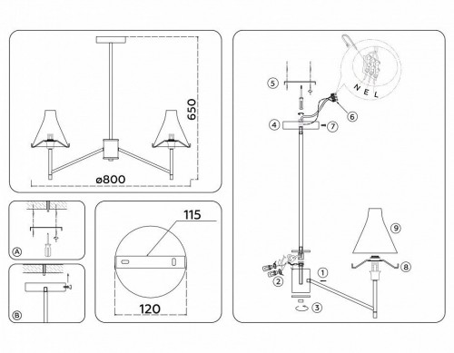 Подвесная люстра Ambrella Light High Light Modern LH57125