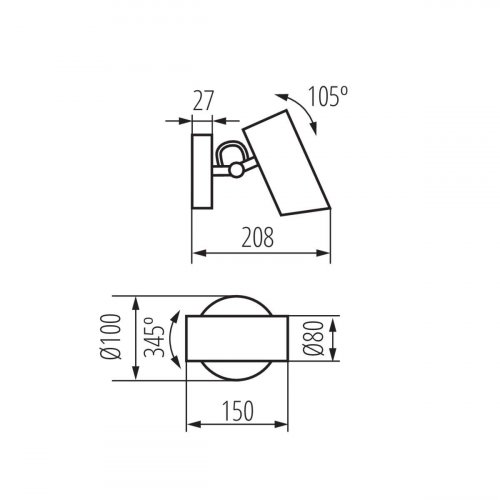 Настенно-потолочный светильник Kanlux AGZAR EL-10 W 36255