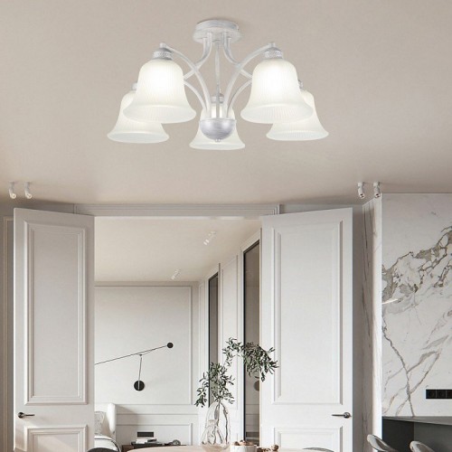 Потолочная люстра Arte Milano Napoli-1254 331254/5 WT+SL Потолочная люстра Arte Milano Napoli-1254 331254/5 WT+SL