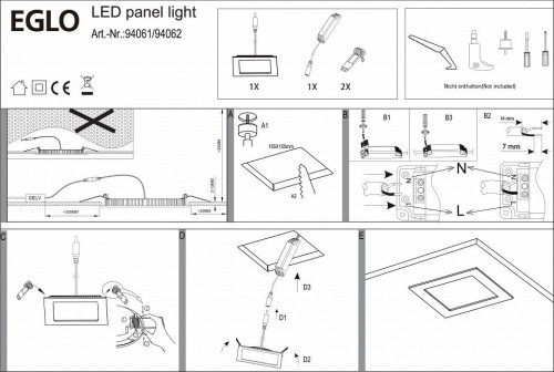 Встраиваемый светильник Eglo Fueva 1 94061