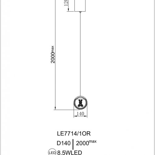 Подвесной светильник Mickey LE7714/1OR Black Chrome