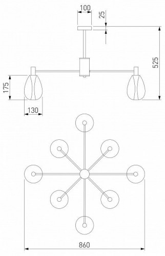 Потолочная люстра Eurosvet Magma 60175/8 латунь