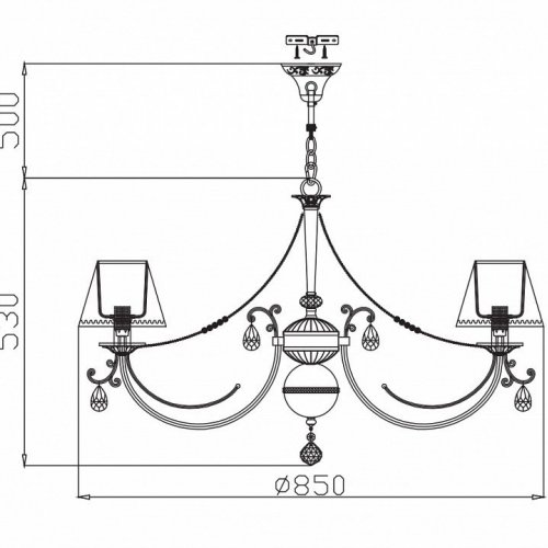 Подвесная люстра Maytoni Soffia RC093-PL-08-R