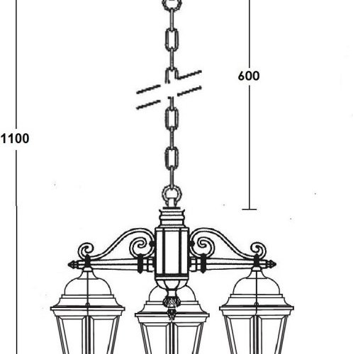 Уличный светильник подвесной Oasis Light ASTORIA 2 91470L/3 Gw