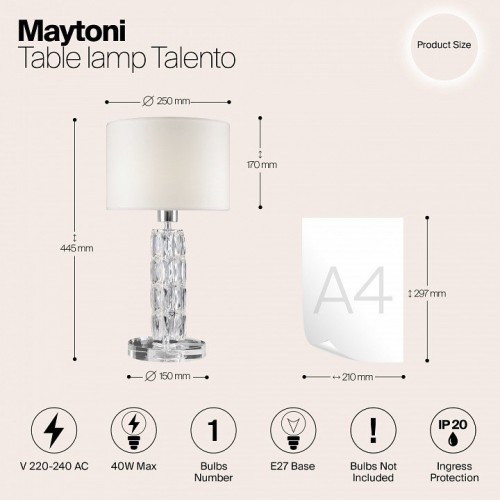 Настольная лампа Maytoni Talento DIA008TL-01CH Настольная лампа Maytoni Talento DIA008TL-01CH