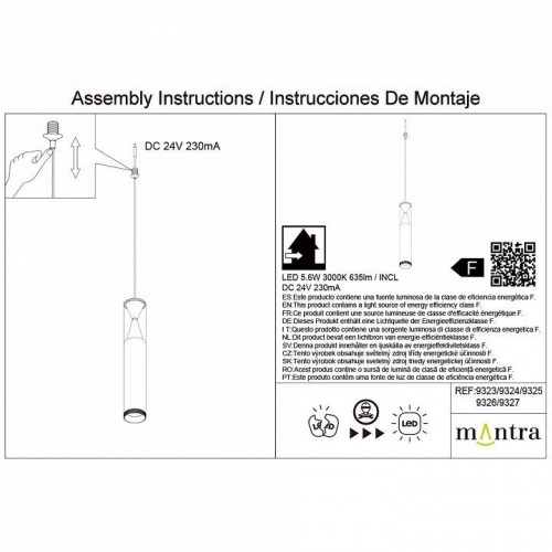 Подвесной светильник Mantra Spark 9325 Подвесной светильник Mantra Spark 9325