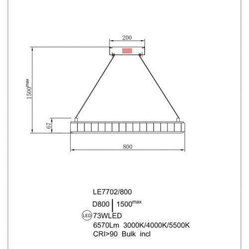 Подвесная люстра Christine LE7702/800 Black Chrome