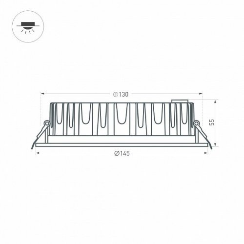 Встраиваемый светильник Arlight LTD-145WH-FROST-16W Day White 110deg