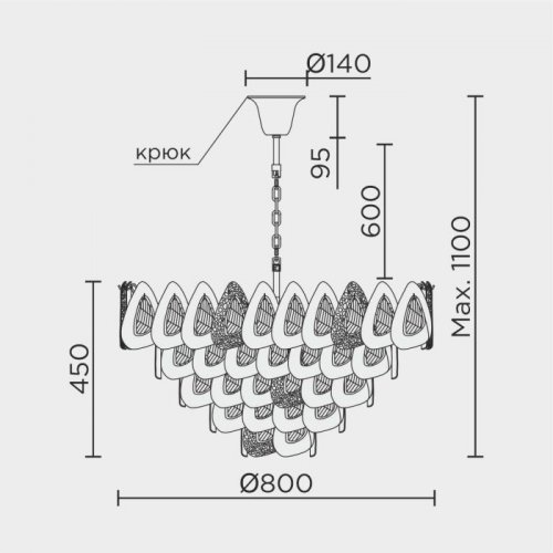 Подвесная люстра ML.6775.800 GD Подвесная люстра ML.6775.800 GD