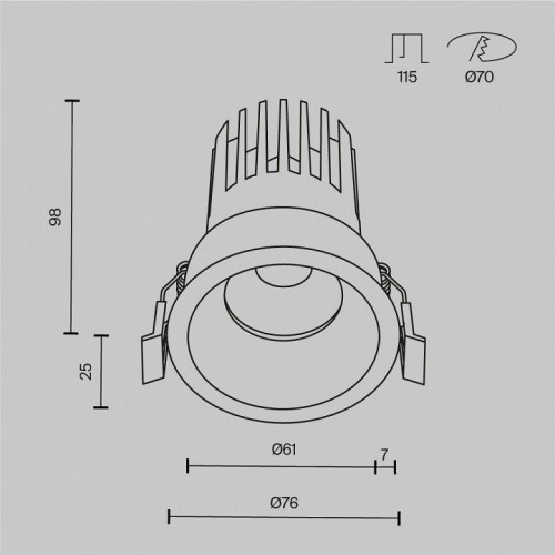 Точечный светильник Maytoni Dip DL117-15W-2.7K-W