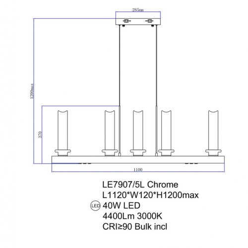 Подвесная люстра Alana LE7907/5L Chrome