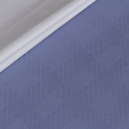 Полутороспальное постельное белье «EKOSE» бело-синего цвета, сатин-жаккард