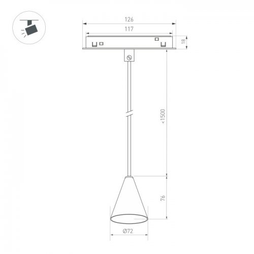 Трековый светодиодный светильник Arlight Mag-Orient-Cone-Hang-7W Day4000 036391