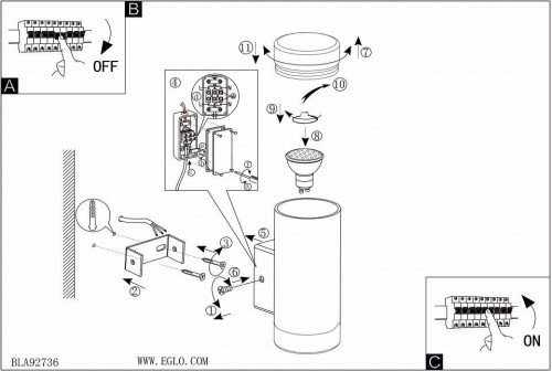 Уличный настенный светодиодный светильник Eglo Riga-Led 96505