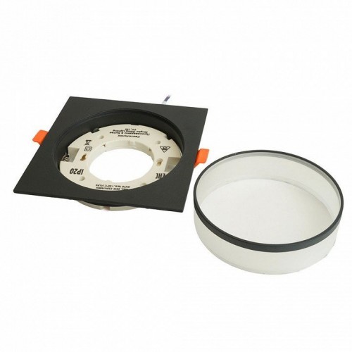 Светильник встраиваемый Feron DL701 потолочный GX70 черный квадрат 51096