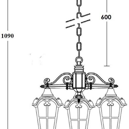 Уличный светильник подвесной Oasis Light PORTO 86170/3 02 Gb