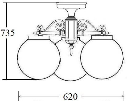 Потолочный светильник уличный Oasis Light GLOBO L 88270LA/3 Bl
