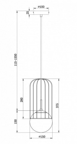 Подвесной светильник Maytoni Telford P362PL-01G