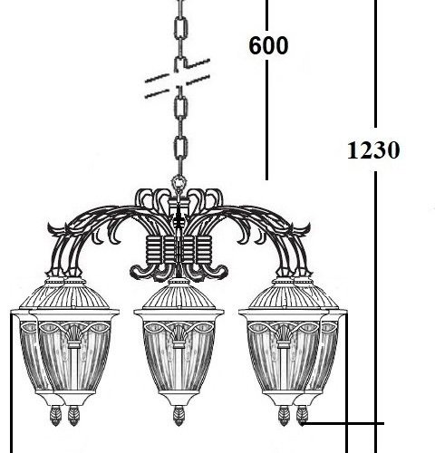 Уличный светильник подвесной Oasis Light FES 86370 6 16 Bl