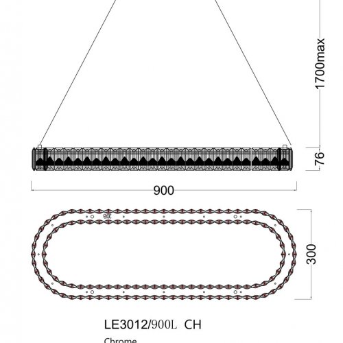 Подвесная люстра Delaina LE3012/900L CH