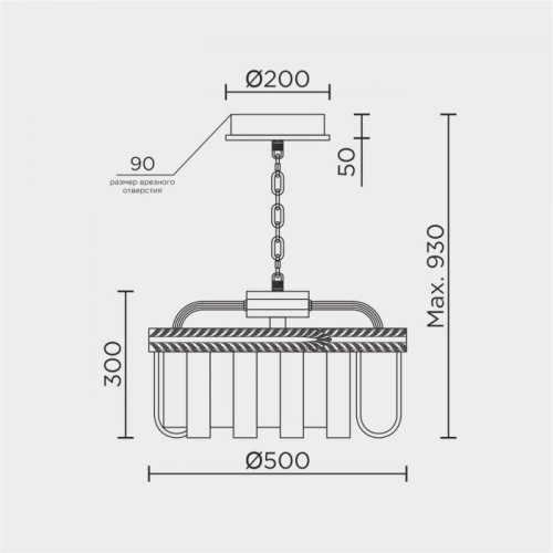 Подвесная люстра  ML.9542.500 GD