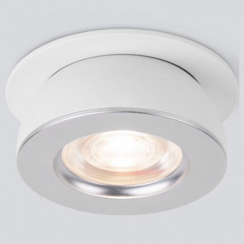 Встраиваемый светодиодный светильник Elektrostandard Pruno 25080/LED белый/серебро a060946