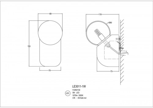 Бра Eve LE3011/1W