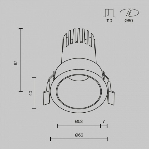 Точечный светильник Maytoni Dip DL116-10W-3K-W Точечный светильник Maytoni Dip DL116-10W-3K-W