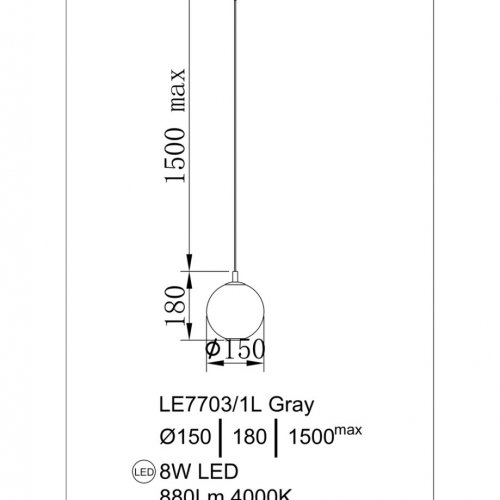 Подвесной светильник Aurore LE7703/1L Chrome