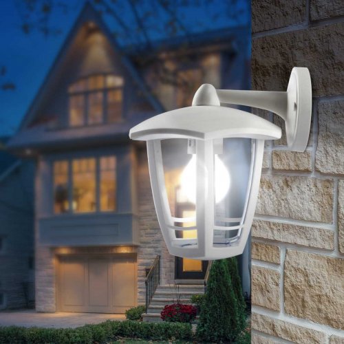 Садово-парковый светильник ЭРА «Дели 3» НБУ 07-40-004 белый 6-гранный настенный IP44 Е27 max60Вт Б0051198