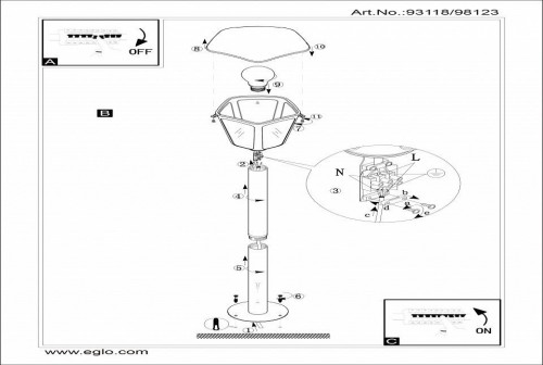 Уличный светильник Eglo Monreale 98123