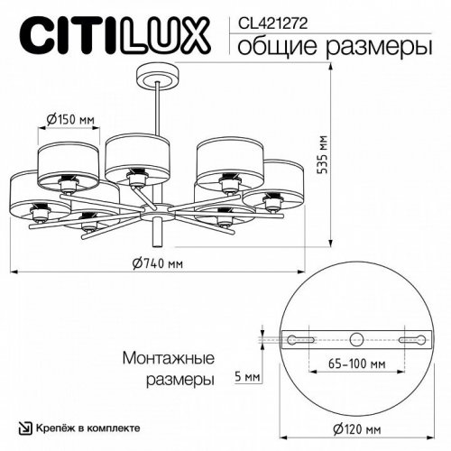 Потолочная люстра Citilux Alton CL421272