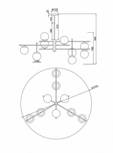 Подвесной светильник Maytoni Nostalgia MOD048PL-09G