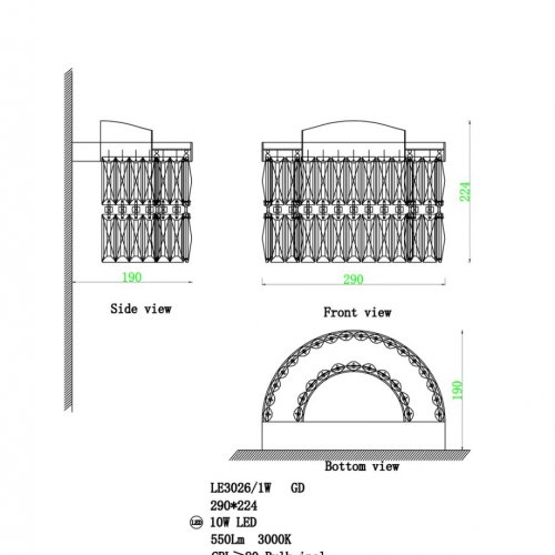Бра Milana LE3026/1W GD