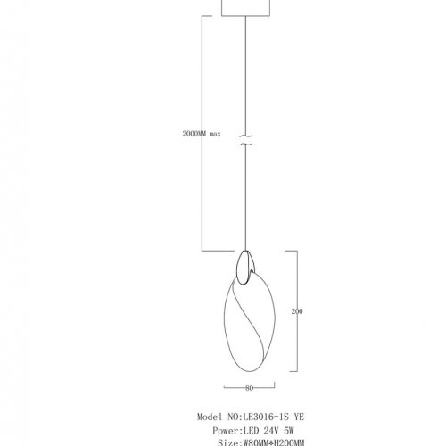 Подвесной светильник Lance LE3016/1S YE
