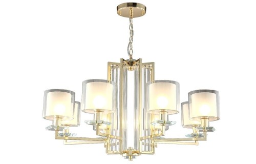 Подвесная люстра Crystal Lux Nicolas SP-PL8 Gold/White Подвесная люстра Crystal Lux Nicolas SP-PL8 Gold/White