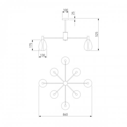 Потолочная люстра Eurosvet Magma 60175/8 латунь Потолочная люстра Eurosvet Magma 60175/8 латунь