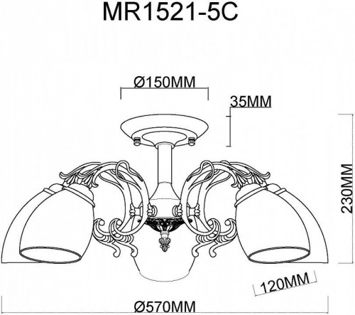 Потолочная люстра MyFar Biene MR1521-5C