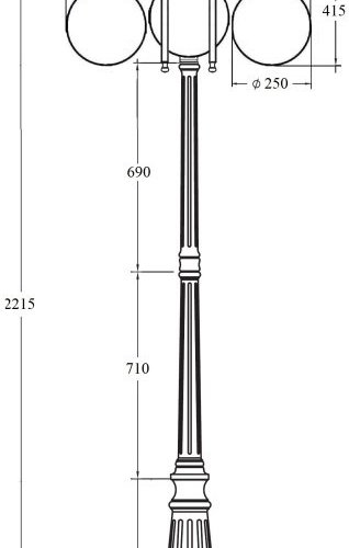 Наземный фонарь Oasis Light GLOBO S 88209SB/10/down Bl