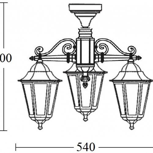 Потолочный светильник уличный Oasis Light PETERSBURG ECONOM 79870EA/3 Bl